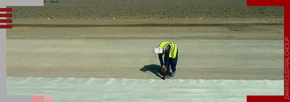 Tightening geotextile fabric